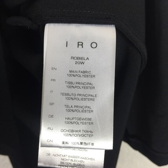 IRO Robiela Black Deep Plunge Puff Sleeve Mini Dress Size Small - Picture 5 of 11